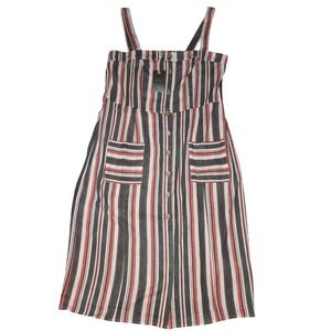 MIROH Striped Maxi Dress Button Front Square Neck Straps Size Medium‎